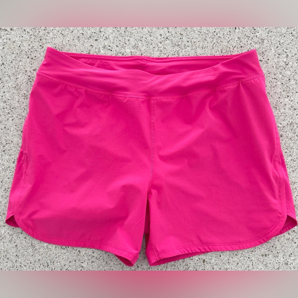LANDS END swim shorts XL 18 fuchsia hot pink